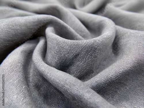 Draped Fabric: The delicate texture of a draped textile, rendered in a soft gray hue, highlights the interplay of light and shadow, emphasizing the fabric's inherent elegance. 