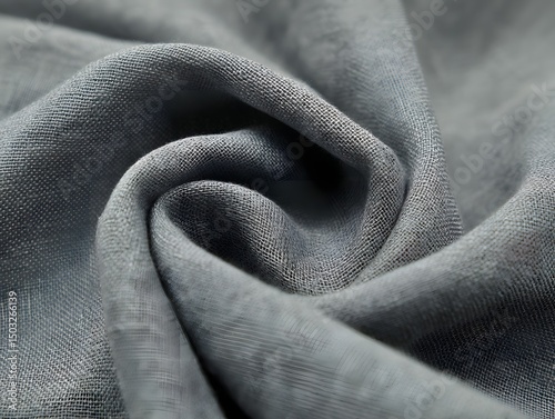Textile Swirl: A close-up studio shot of a delicate, textured fabric, showcasing its luxurious folds and subtle shadows. Ideal for textile design, fashion, and interior décor.