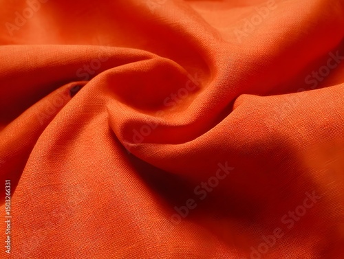 Vibrant Orange Fabric Texture: A close-up shot reveals the rich texture and deep color of a vibrant orange fabric.