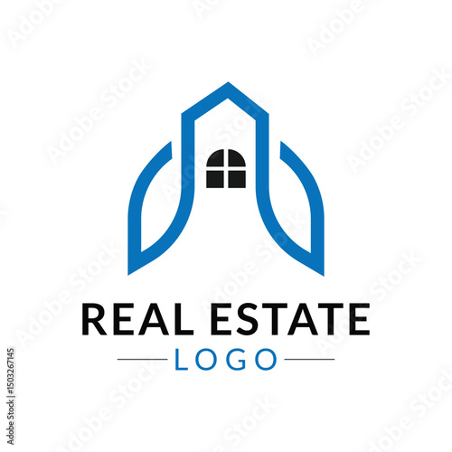 Housing company logo, Construcktion logo, Build house logo with line art simple and elegant. Creative real estate logo and business card template. 