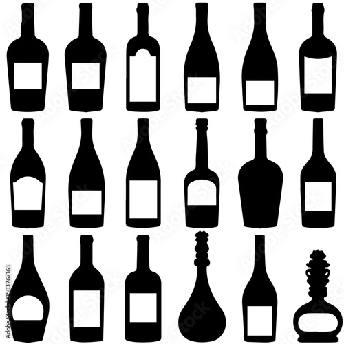 Silhouettes of various beer bottles, cans, and mugs arranged in rows on a white background, showcasing a diverse collection of drink containers in a minimal, graphic style.