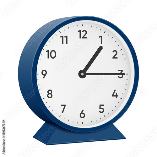 Its a quarter past one, a quarter past 1, 15 minutes past 1, 01 15, 13 15, 1 15 am, 1 15 pm, 45 minutes to 2 oclock. Realistic 3d illustration dark blue table clock png transparent