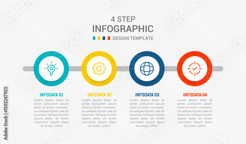 Four Step Infographic element design Vector template for presentation. process diagram and presentations step, workflow layout, banner, flow chart, info graphic vector illustration.