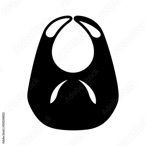 Simple black and white silhouette of a stylish hobo bag with handles
