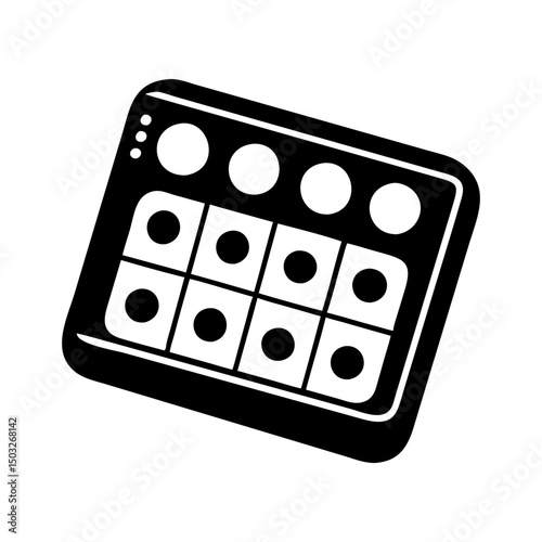Black and White Illustration of a Pad Controller Used for Music Production