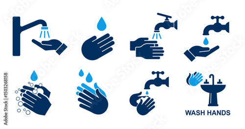 wash your hands signs for hospital, restaurant, hotel, school, office, industry, factory, kitchen etc place. wash hands with soap icons collection.