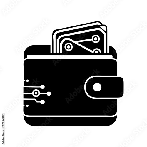 Digital Wallet Icon Representing Modern Financial Technology and Cryptocurrency Usage