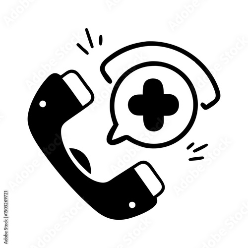 A simple graphic representation of a phone call to medical services