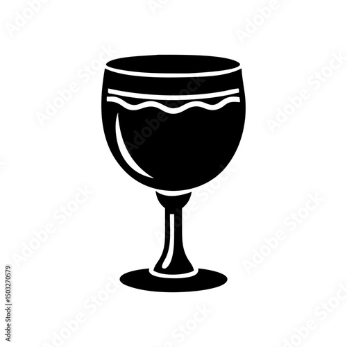 Elegant black and white goblet illustration, perfect for refined beverage display