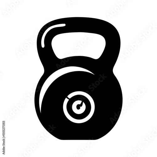 Simple black and white kettlebell design with inner graphic fitness equipment