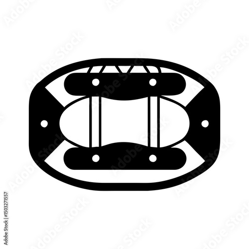 Stylized TopDown Image of a Snowshoe with Binding and Frame Detail
