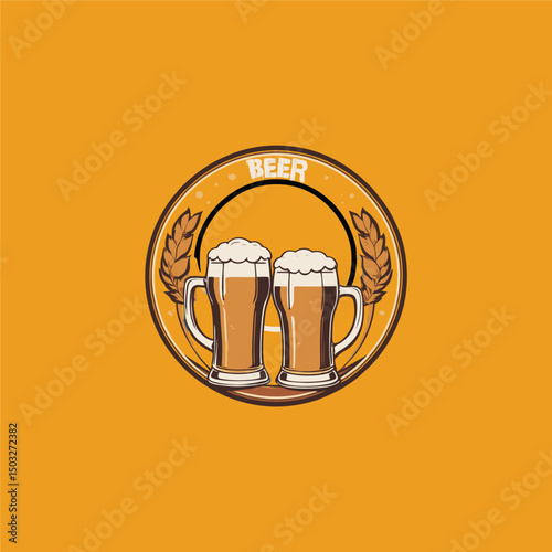 T-shirt design ready to screen print for beer day. Can be used for logo