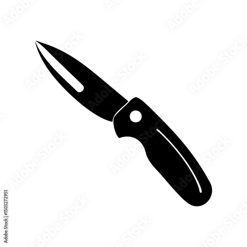 Sleek folding knife with a modern design in stark black and white