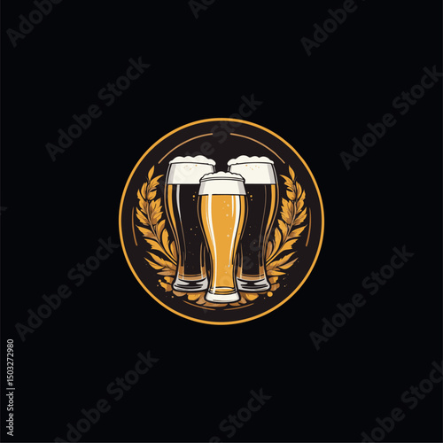 T-shirt design ready to screen print for beer day. Can be used for logo