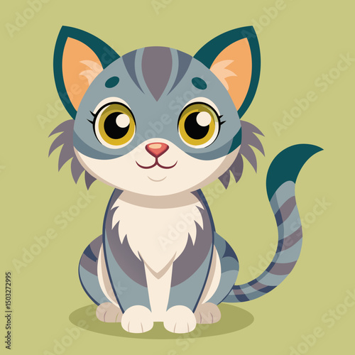 cute vector cartoon cat