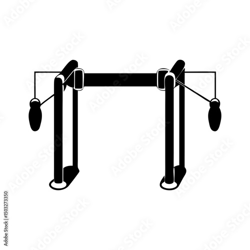 Silhouette of a Lat Pulldown Machine for Exercise and Strength Training