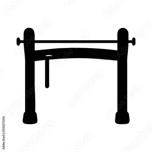 Silhouette of an antique wooden gate or barrier with oldfashioned charm