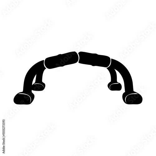 Black silhouette of push up bars for strength training exercise fitness