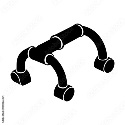 Black and White Illustration of Push Up Handles Exercise Equipment