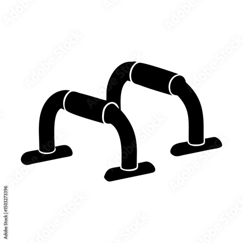 Black silhouette image showing parallel push up bars for home workout