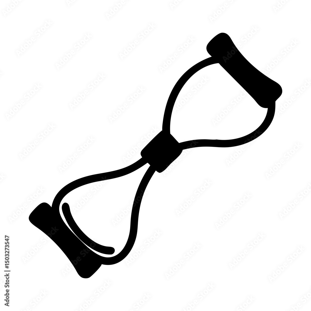 Obraz premium Black and white image of resistance band used in fitness training