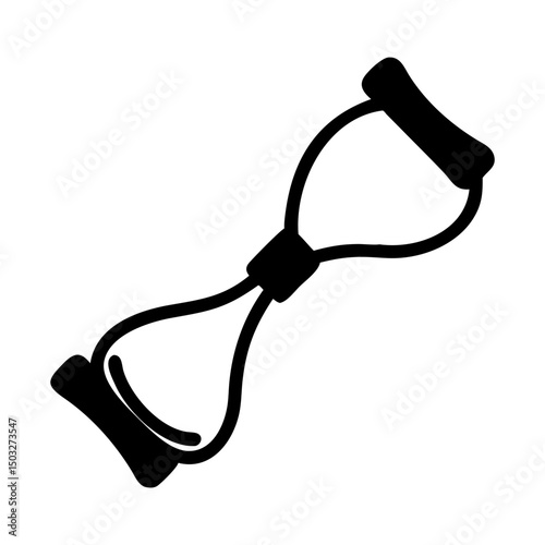 Black and white image of resistance band used in fitness training