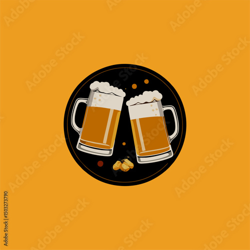 T-shirt design ready to screen print for beer day. Can be used for logo