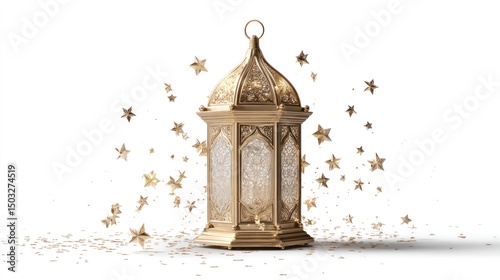 Ornate gold lantern with stars