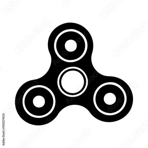 Monochrome depiction of a popular fidget spinner toy for stress relief