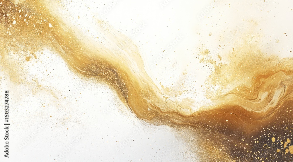 Obraz premium Abstract gold flow on white