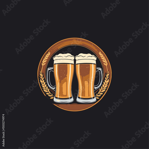 T-shirt design ready to screen print for beer day. Can be used for logo