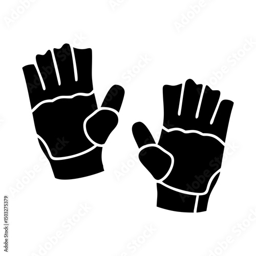 A pair of black fingerless gloves designed for cycling or weightlifting