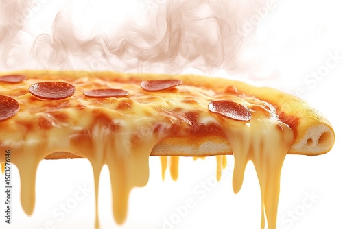 Hot, melty pizza slice photo