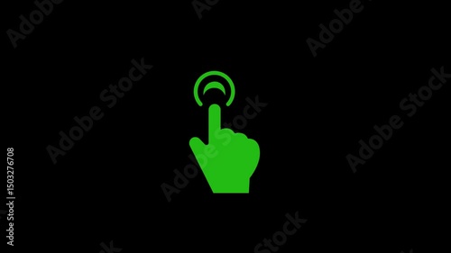 Abstract Door bell icon animation symbol on black background. 4k video 