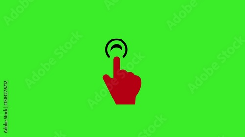 Abstract Door bell icon animation symbol on green  background. 4k video 