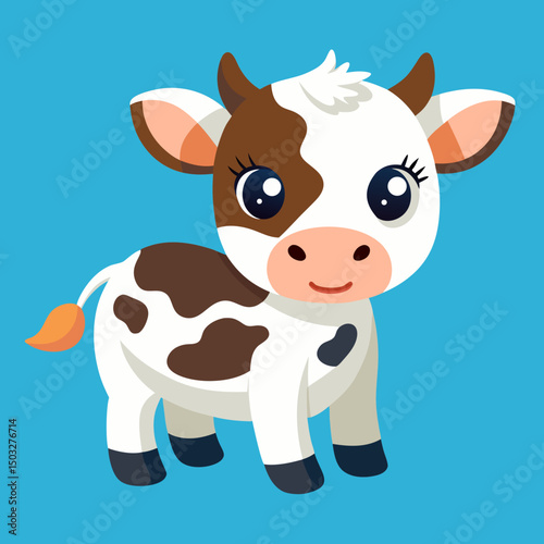 funny cow cartoon vector