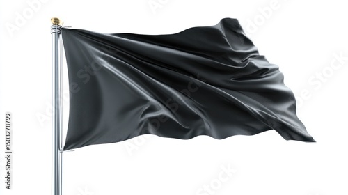 Dark flag billowing in the wind