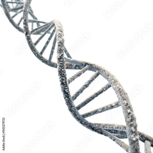 Intricate DNA double helix genetic code representation isolated on a transparent background