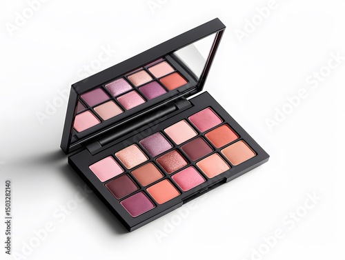 Pink Rose Coral Eyeshadow Palette with Mirror and Brush