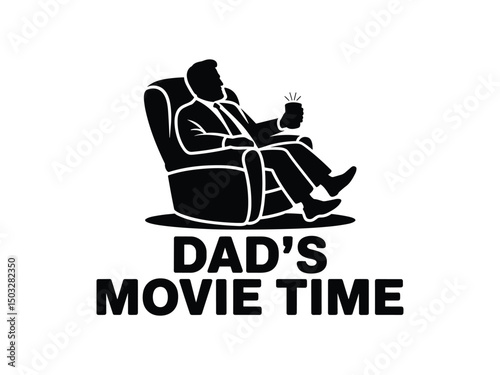 Dad’s Movie Time Silhouette Design for T-Shirts and Gifts