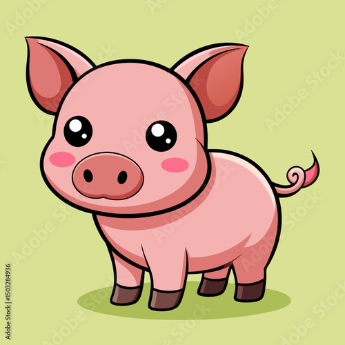 cute cartoon vector pig