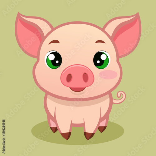 cute cartoon vector pig