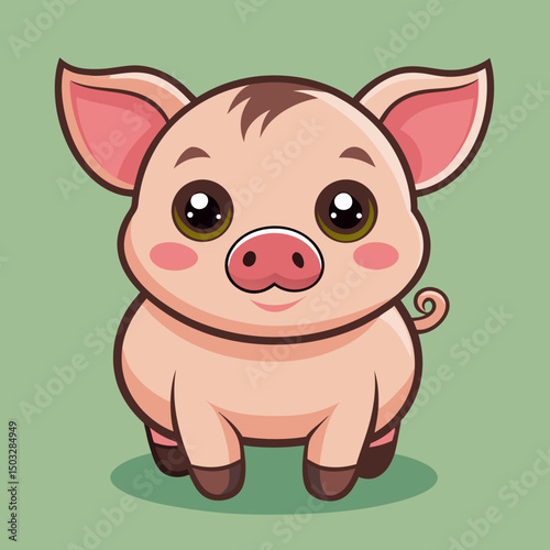 cute cartoon vector pig