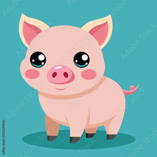 cute cartoon vector pig