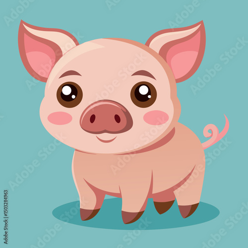 cute cartoon vector pig