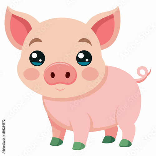 cute cartoon vector pig