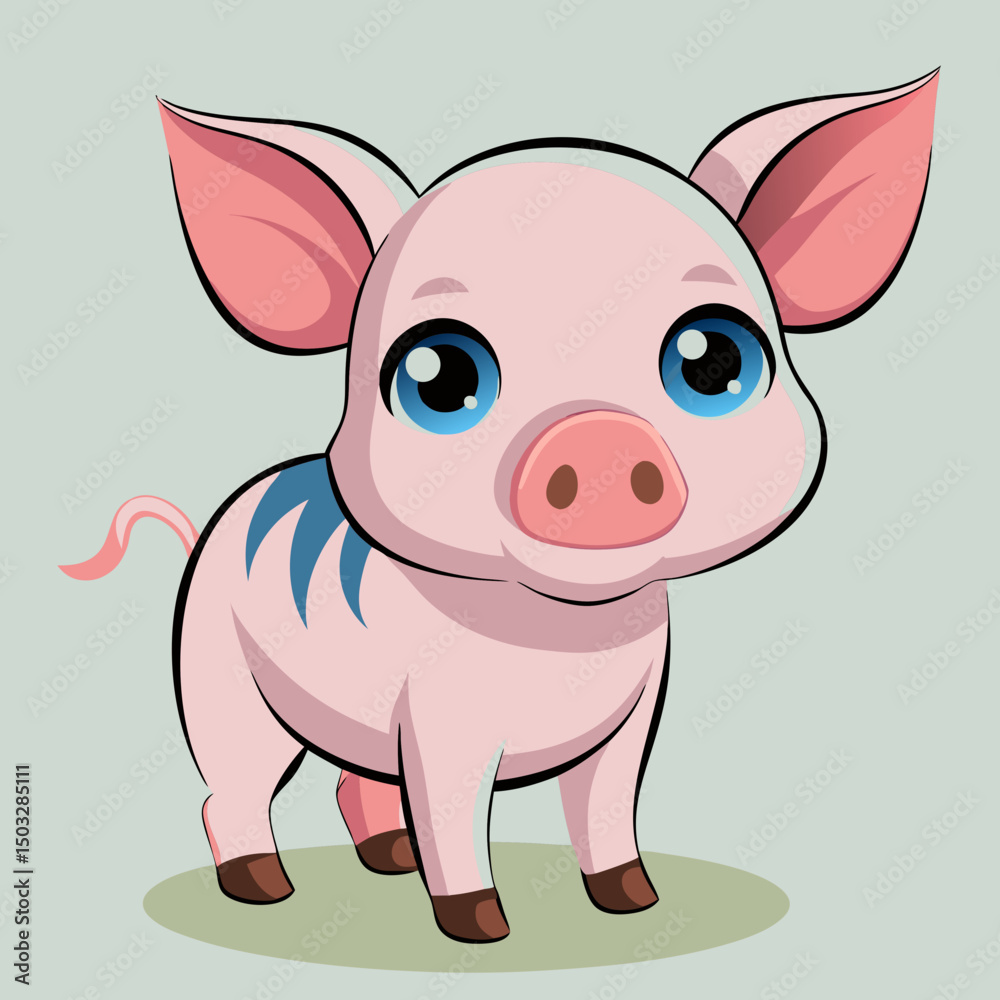 Naklejka premium cute cartoon vector pig