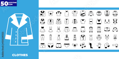 Clothes dualtone icon collection