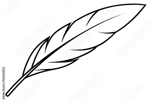Minimalist Bird Feather Line Art – Elegant Nature Icon Design

