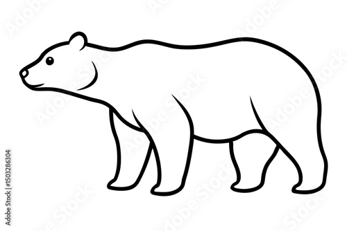 Minimal Line Art of a Standing Bear – Vector Wildlife Illustration

